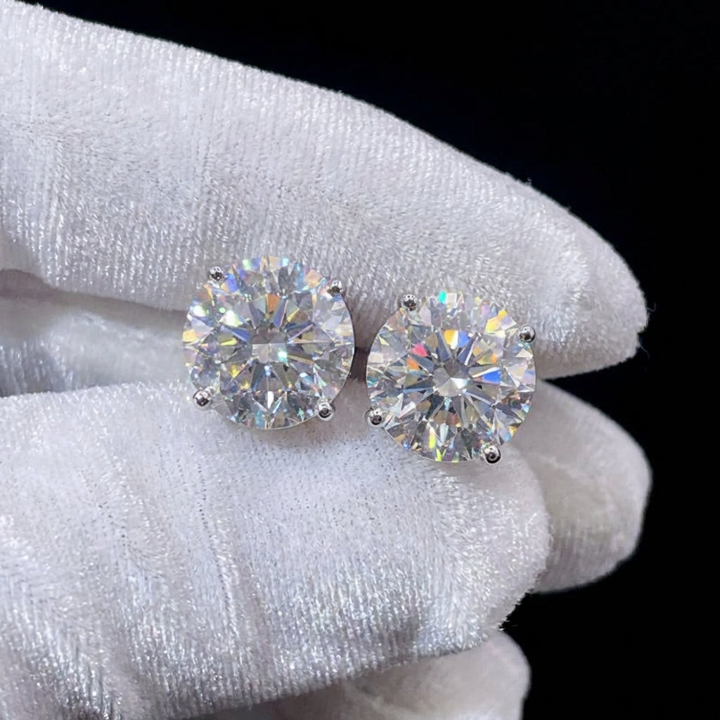 925 GRA Certified Stud Moissanite Earrings
