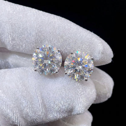 925 GRA Certified Stud Moissanite Earrings
