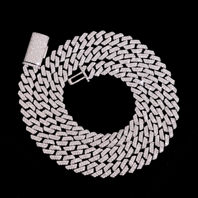 FROST LINE Moissanite Cuban Link Chain & Bracelet - Passes Diamond Tester