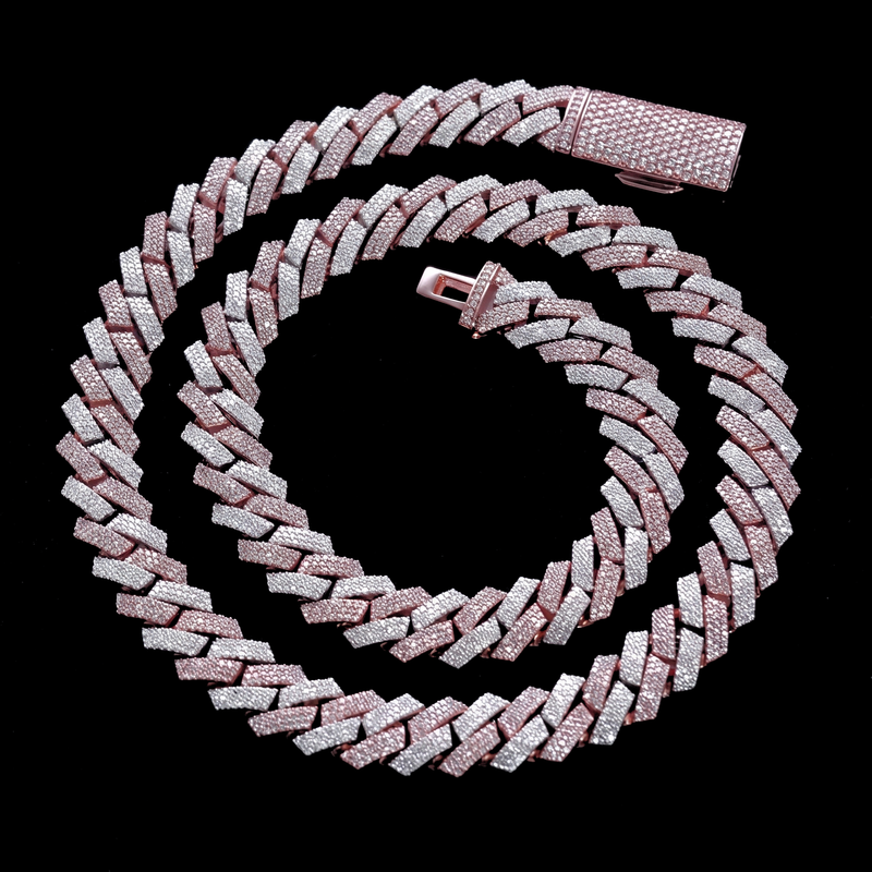 ROSE FROST Iced Cuban Link - Rose Gold Prong Chain & Bracelet