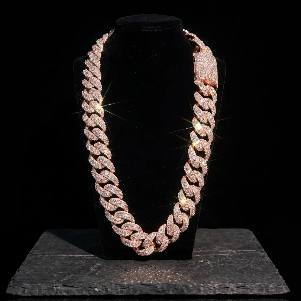 22MM Iced Out Rose Gold Cuban Link [MADE TO ORDER]
