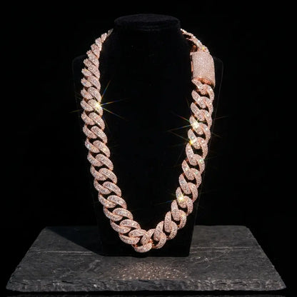 22MM Iced Out Rose Gold Cuban Link [MADE TO ORDER]