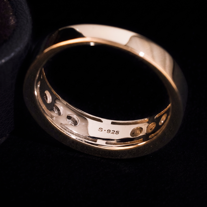 Iced Out Half Pave Band Ring, 925 Silver Moissanite, Passes Tester