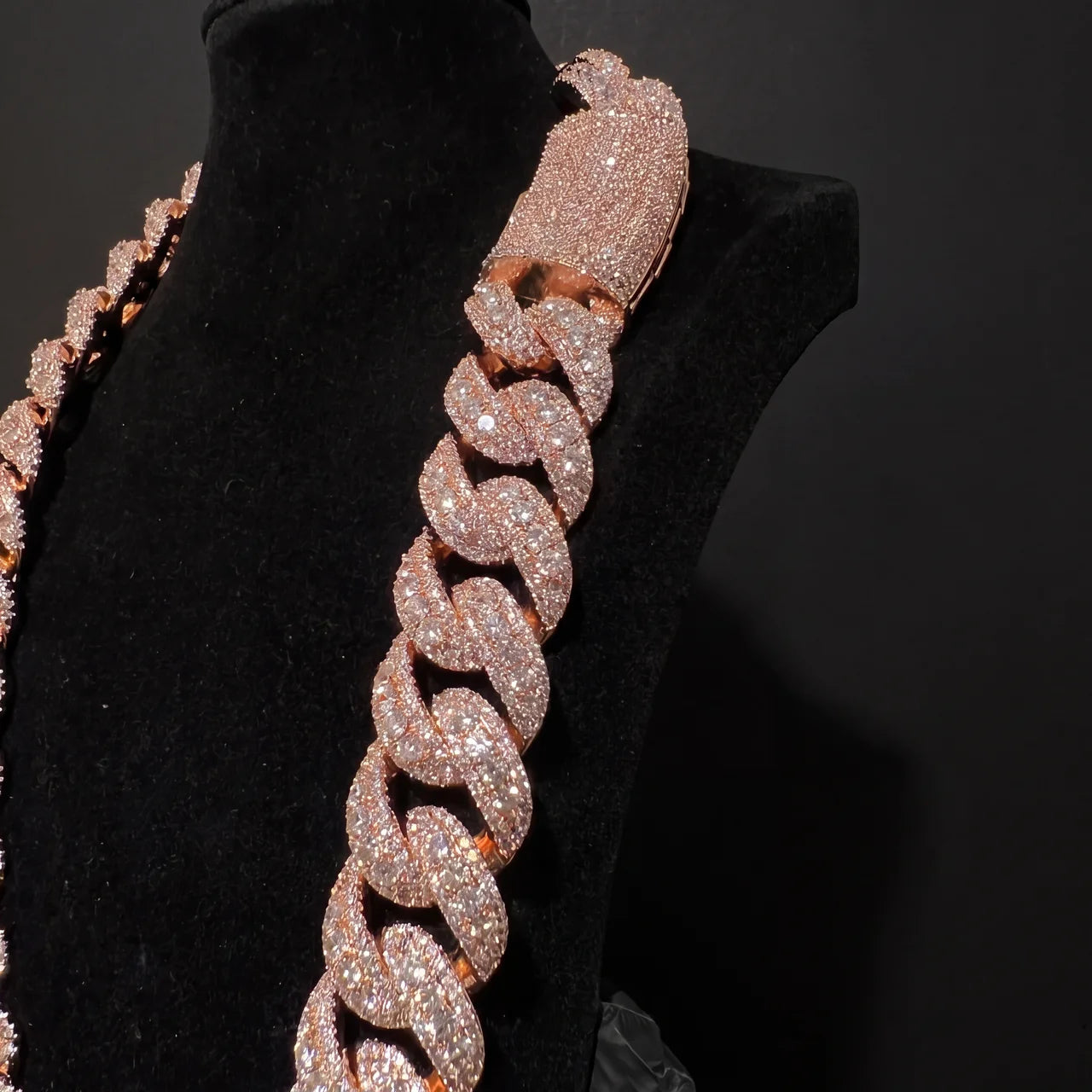 22MM Iced Out Rose Gold Cuban Link