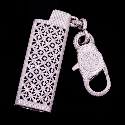 Iced Out Lighter Case, 18K Gold Plated VVS Moissanite, Fits BIC