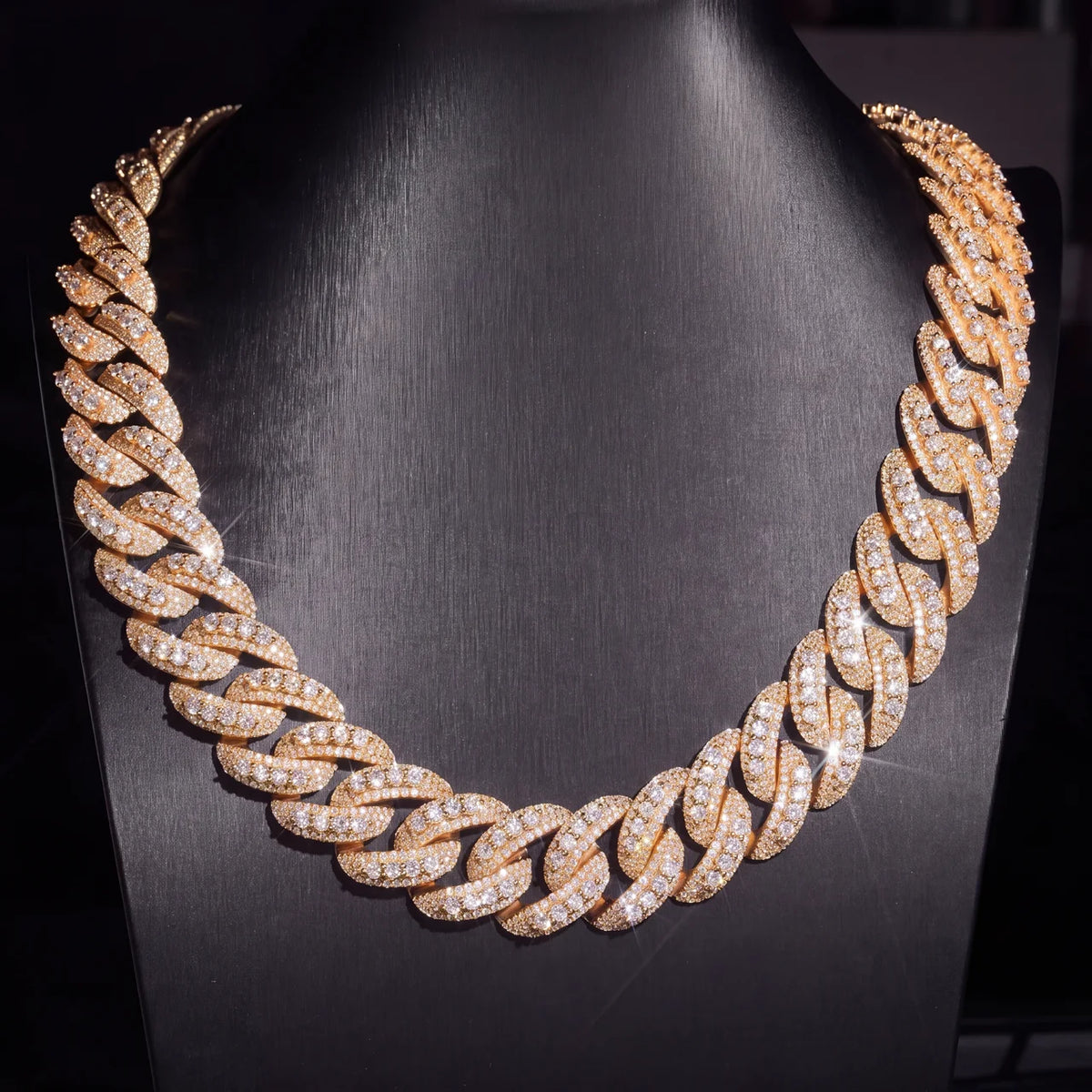 22MM Iced Out Rose Gold Cuban Link