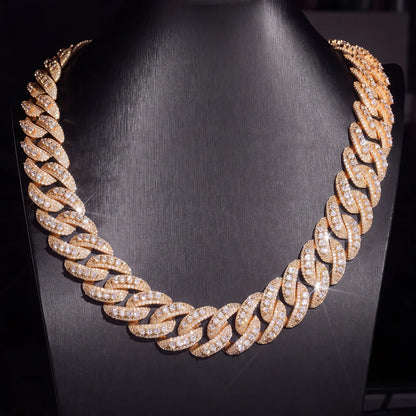 22MM Iced Out Rose Gold Cuban Link